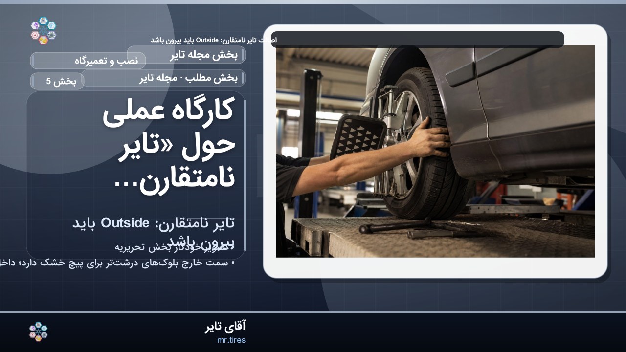 کارگاه عملی حول «تایر نامتقارن: Outside باید بیرون باشد»